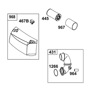 Air Cleaner Group Diagram and Parts List for 31S777-0003-B5 200000 - 399999 Briggs and Stratton Engine